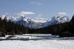 35 Icy Bow River And Mount Inglismaldie, Mount Girouard And Mount Peechee From Banff Bow Falls In Winter.jpg